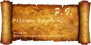Pilinger István névjegykártya